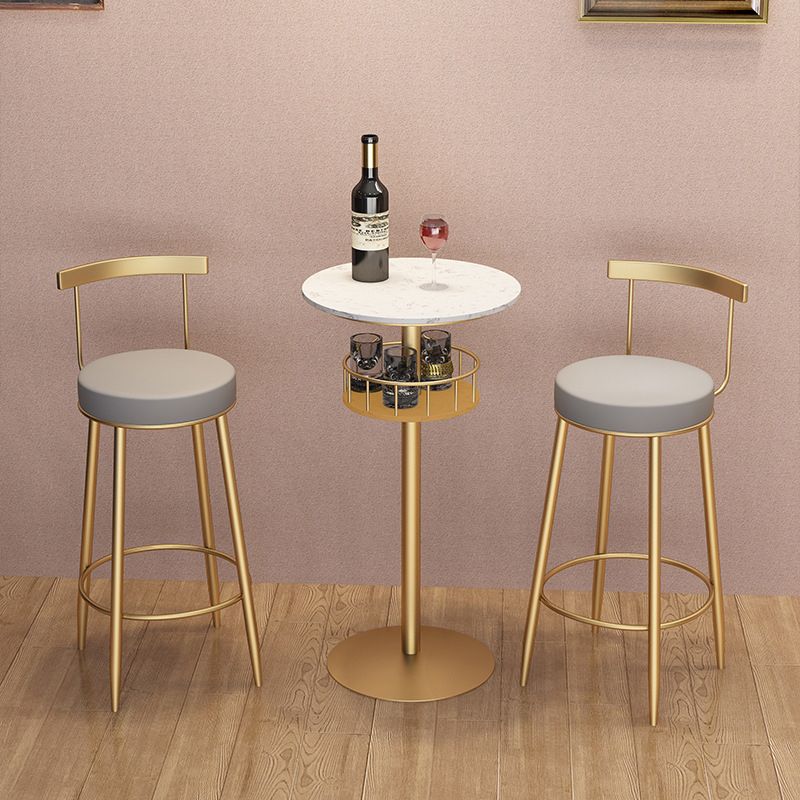 Pedestal Pub Table Glam Style Bar Table for Indoor and Breakroom