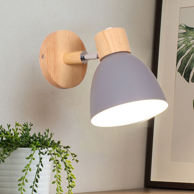 Modern Wood/Metallic Wall Light Polish Finish Lighting for Living Room