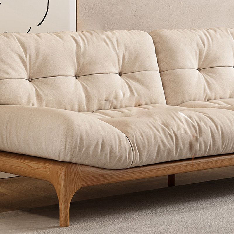 35.43" Tall Fabric Scandinavian Sofa Armless Tufted Back Sofa