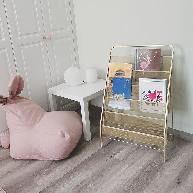 Iron Iron Scandinavo Ladder Bookshelf Vertical Chiuso Back Shelf per casa