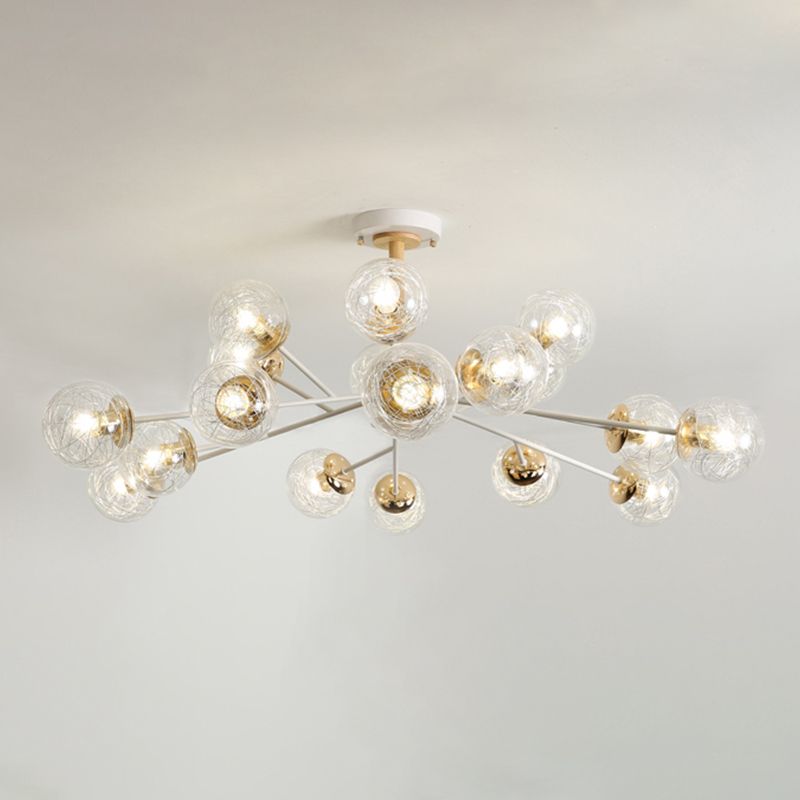 Glass Modern Chandelier Lighting Minimalistic Suspension Light for Dining Room