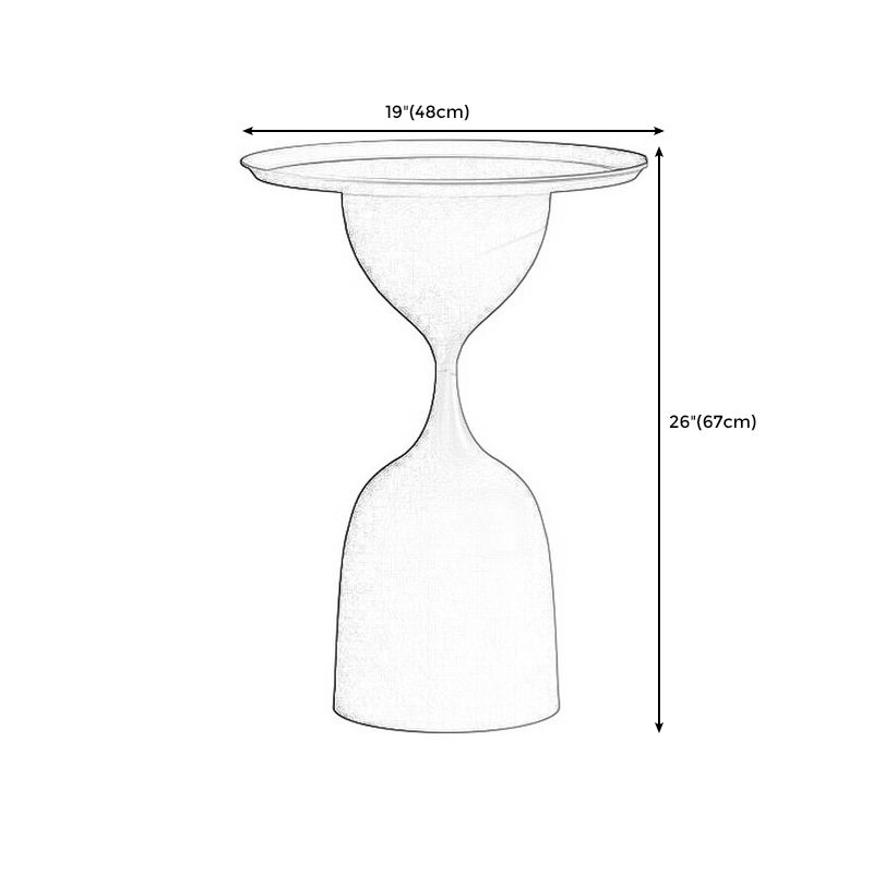 17.7"/26.3" Tall Metal Pedestal End Table Round Tray Top Side End Table