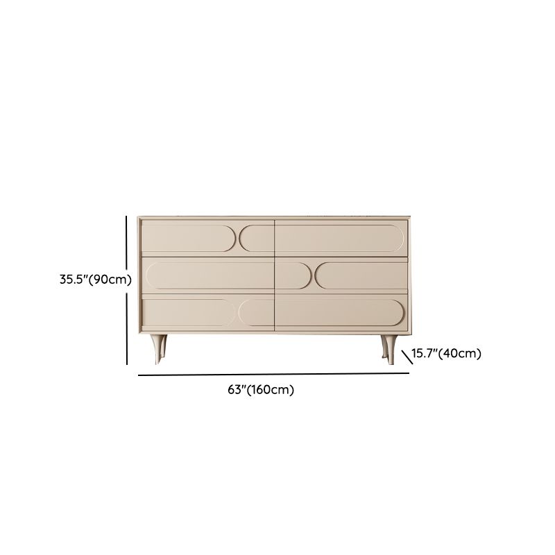 Modernism Horizontal Double Dresser Dresser with Drawers Storage for Bedroom