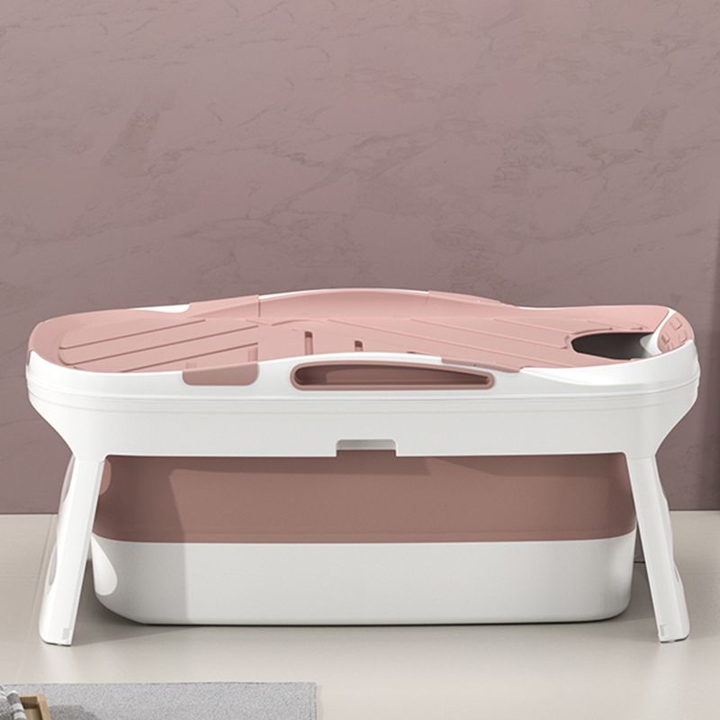 Plastic Rectangular Bath Tub Foldable Soaking Tub with Internal Drain