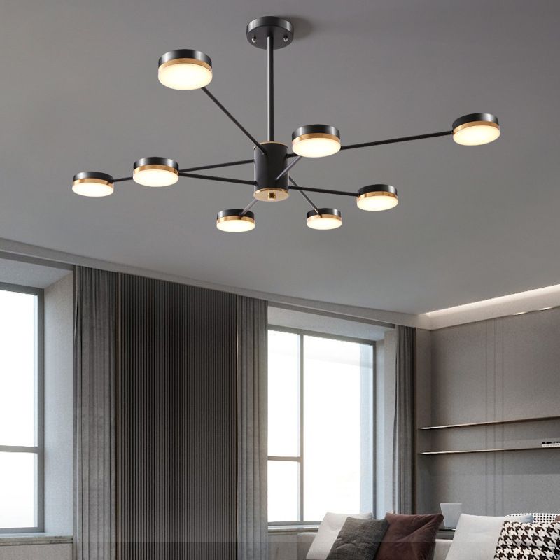 Multi Light Circular Branch Hanging Lights Modern Style Metal Hanging Lighting for Bedroom