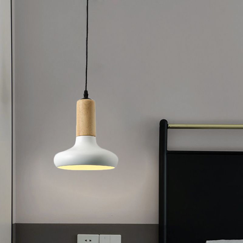 Forme d'urne Hanging Lightture Nordic Metallic 1 Head White Brow Pendant avec tube CAP