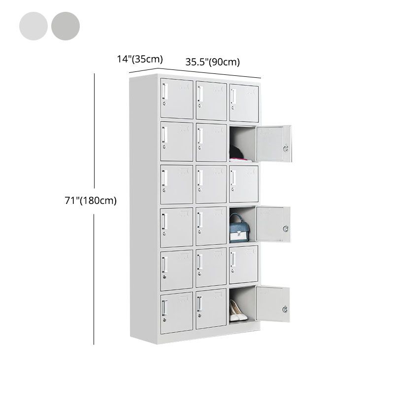 Contemporary Wardrobe Armoire Metal Non-Hanging Armoire with Lock