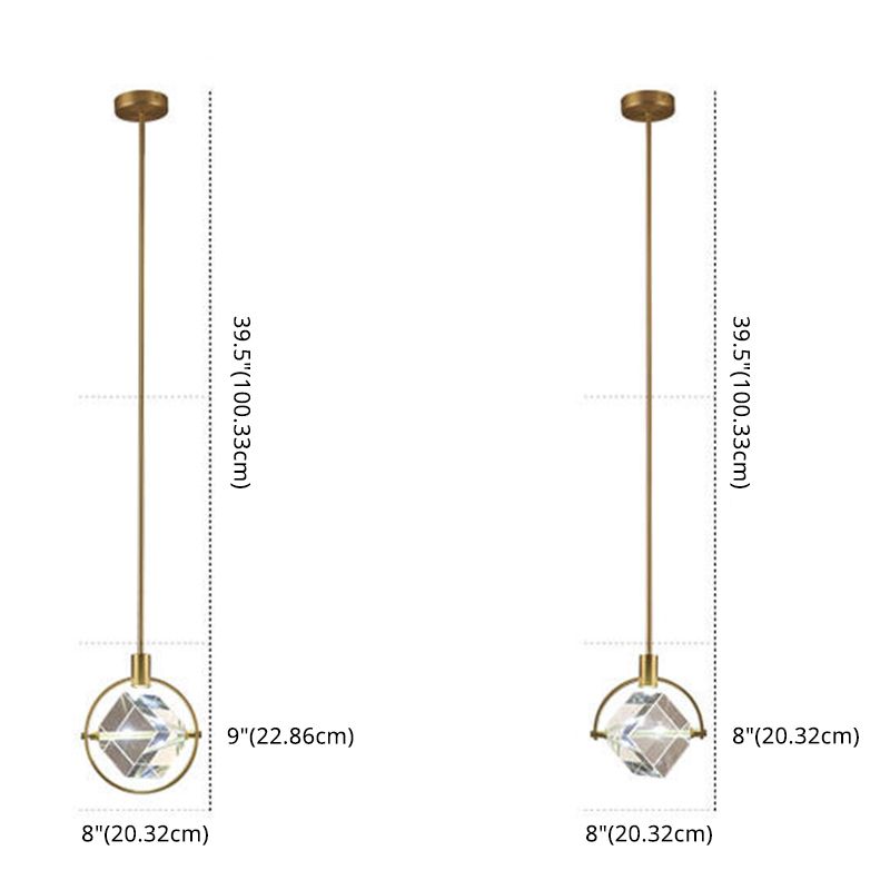 Moderne kubieke hanger verlichtingsarmaturen kristallen hanger lamp