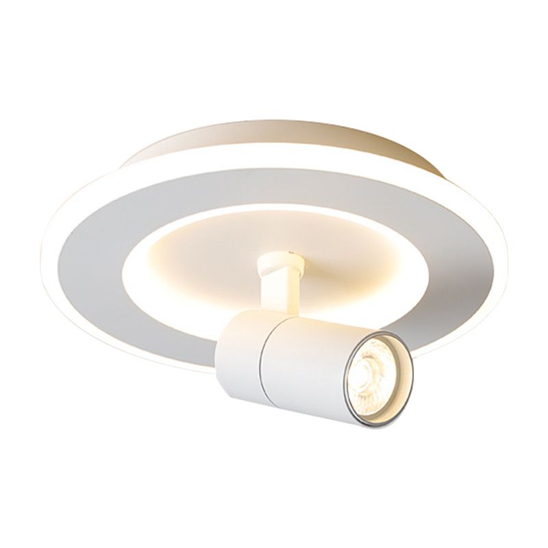 Square/Round Flush Mount Lighting Modern Acrylic LED White/Black Flush Mount Lamp Fixture in White/Warm Light