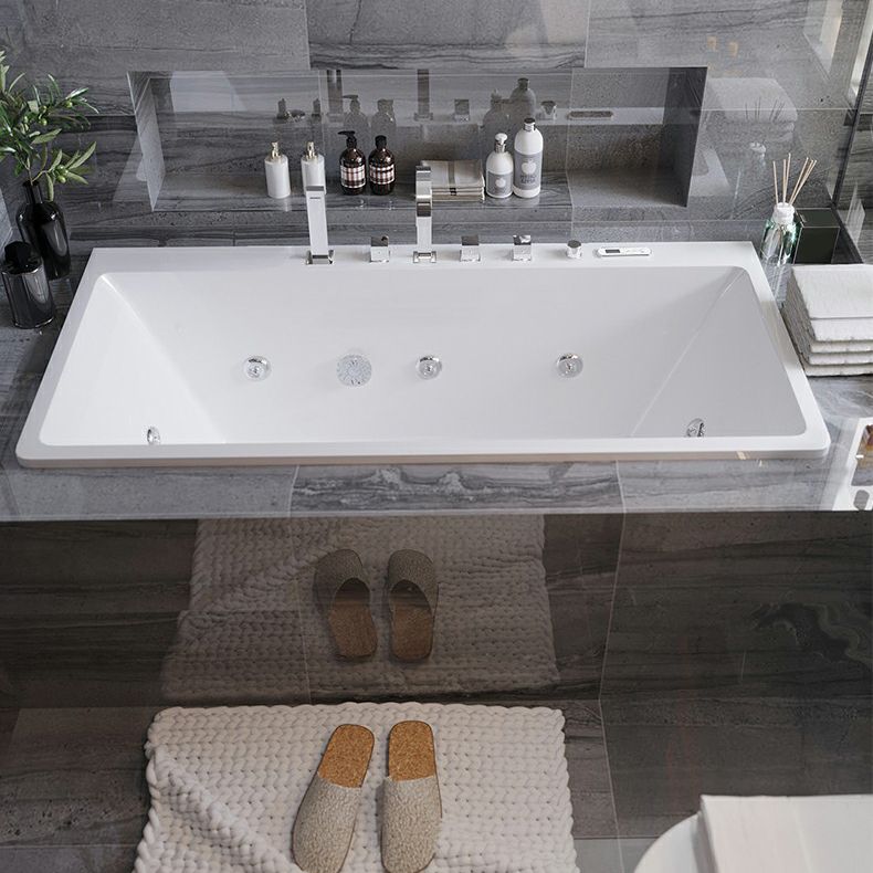 Drop in Rectangular Bath Acrylic White Jets Included Modern Bathtub