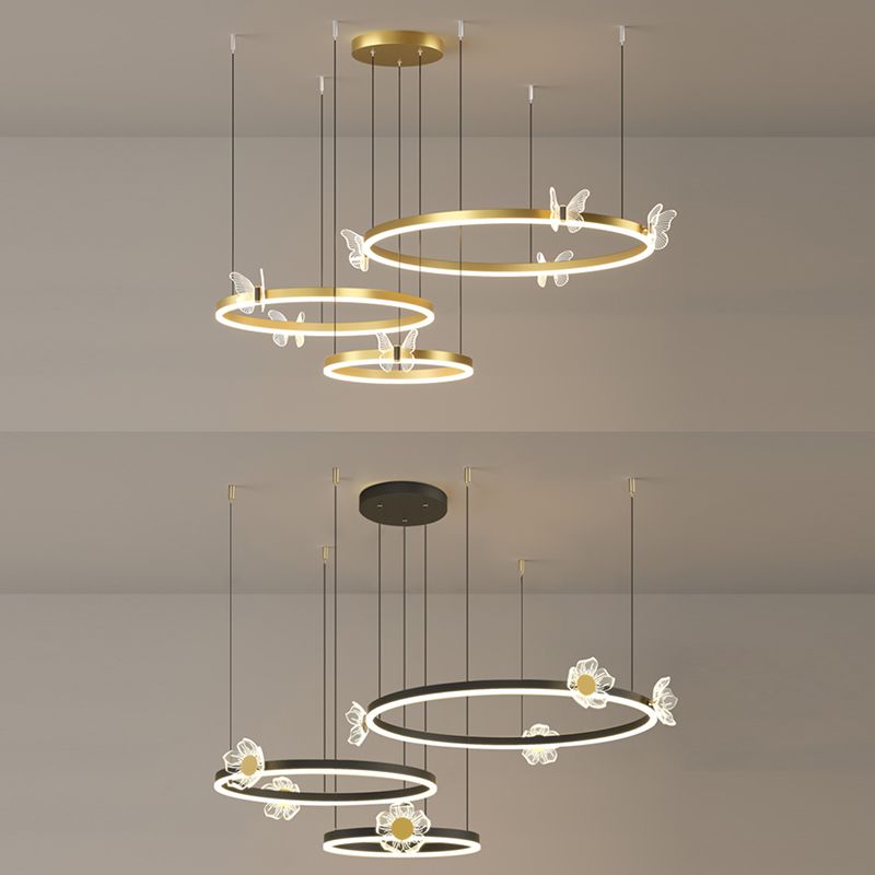 Circular Chandelier Lighting Fixtures Modern Metal Chandelier Lamp
