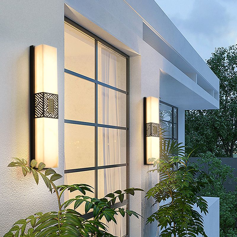 Rectangle Wall Sconce Contemporary Wall Light Fixture for Courtyard