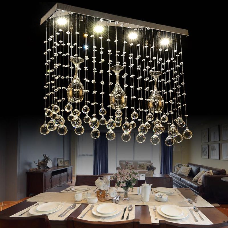 Luminaire encastré chromé LED moderne monté au plafond en cristal incrusté, 25,5 "/ 31,5" / 39 "de long