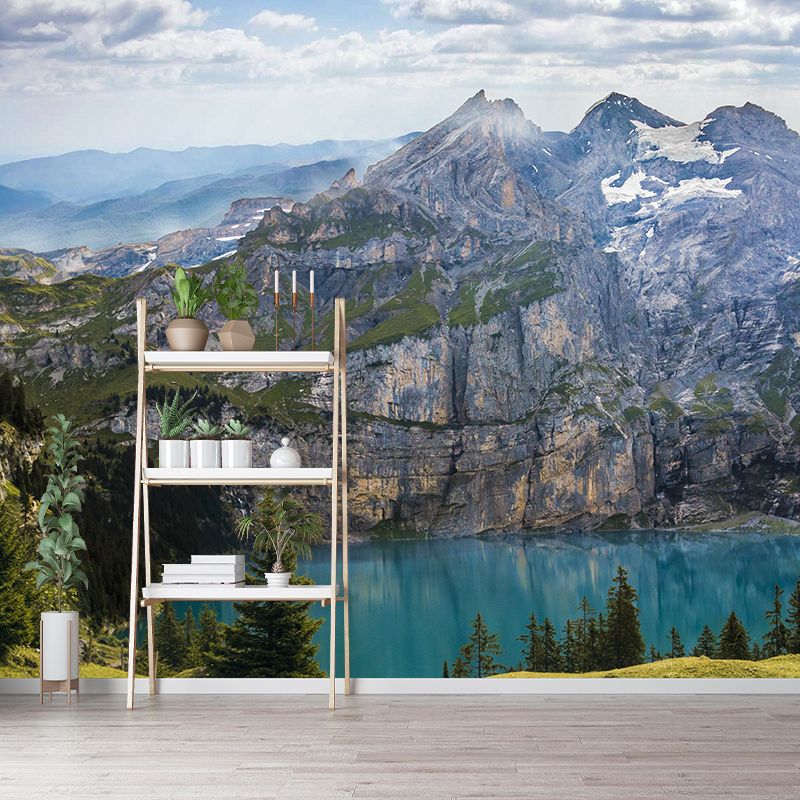 Modern Beautiful Lake Mountain Scenery Mural Wallpaper Used to Decorate Hall