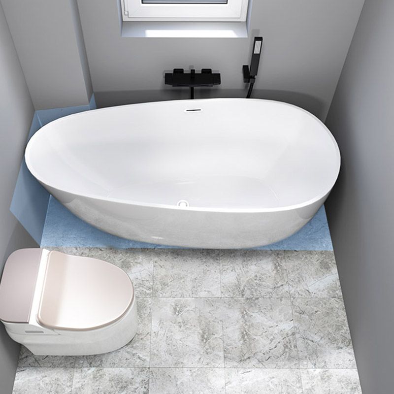 Modern Acrylic Bathtub Freestanding Soaking Bathtub with Drain Bath Tub