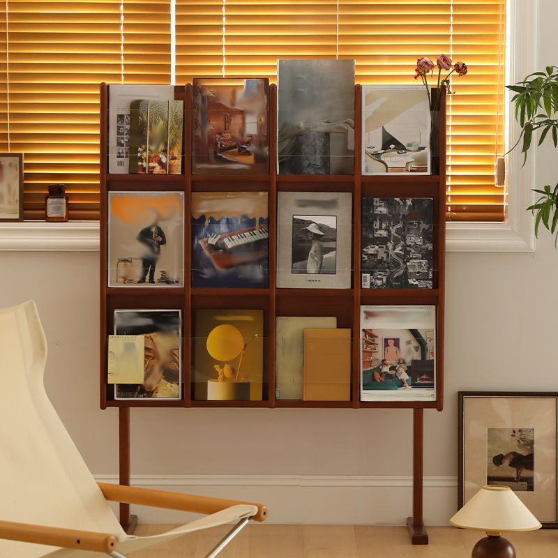 Modern Style Closed Back Bookshelf Solid Wood Bookcase with Shelves