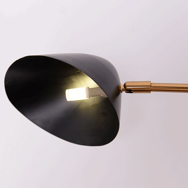 Modern Wall Sconce Geometric Shape Wall Light with Metal Shade for Bedroom in Black