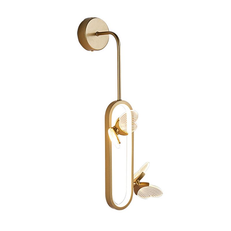 1 Light Oval Wall Lighting Fixtures Modern Style Metal Wall Mounted Lamps
