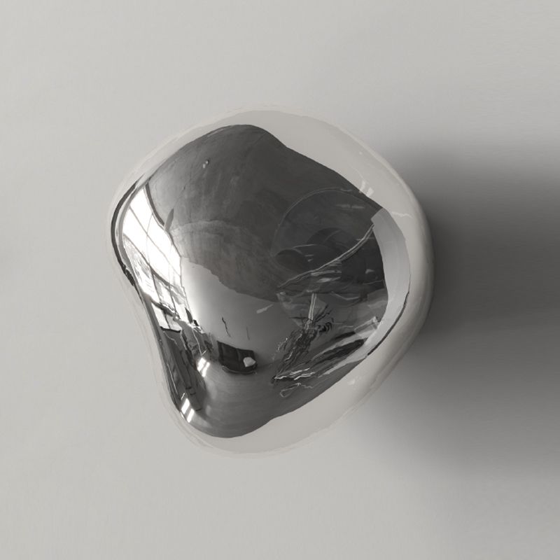 Minimalist Rock Shaped Wall Lamp Hand-Blown Glass 1-Light Foyer Sconce Light