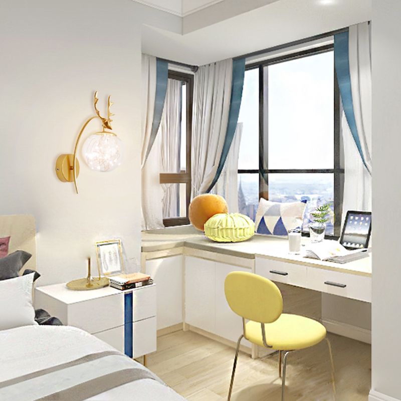 Glaskugelform Wand Licht moderne 1-Licht-Wandmontageleuchte