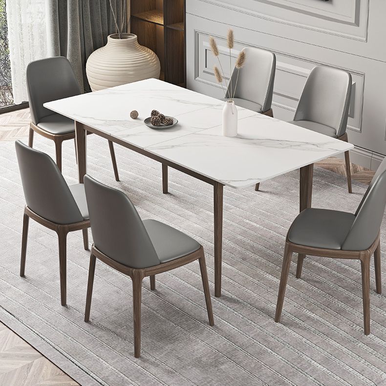 Extendable Sintered Stone Top Dining Set Rectangle 1/4/5/7 Pieces Dining Room Table Set