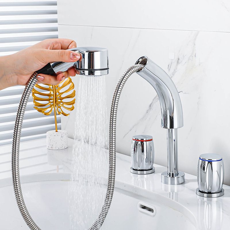 Widespread Bathroom Sink Faucet Double Handle Faucet with 3 Holes