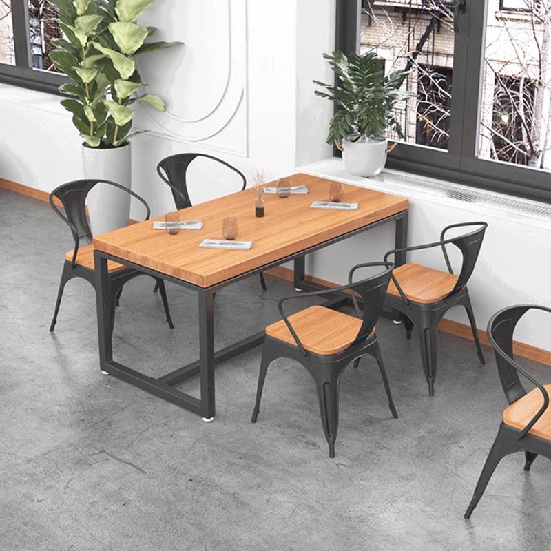 1/5 Pieces Dining Set Industrial Solid Wood Dining Table Set for Home Use