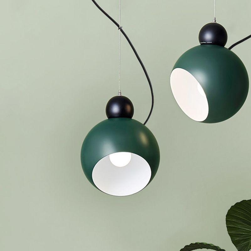 Lámpara colgante colgada con estilas con estilo nórdico 1 Luz de la sala de estar de la sala de estar en verde/blanco