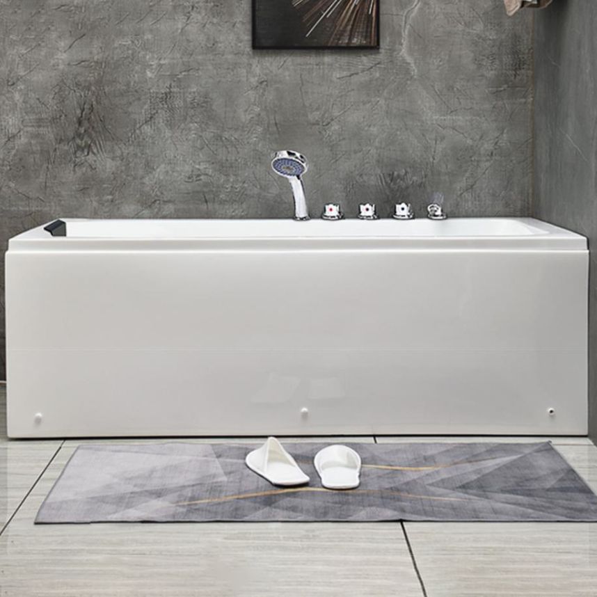 Flat Bottom Soaking Bathtub Antique Finish Rectangular Modern Tub