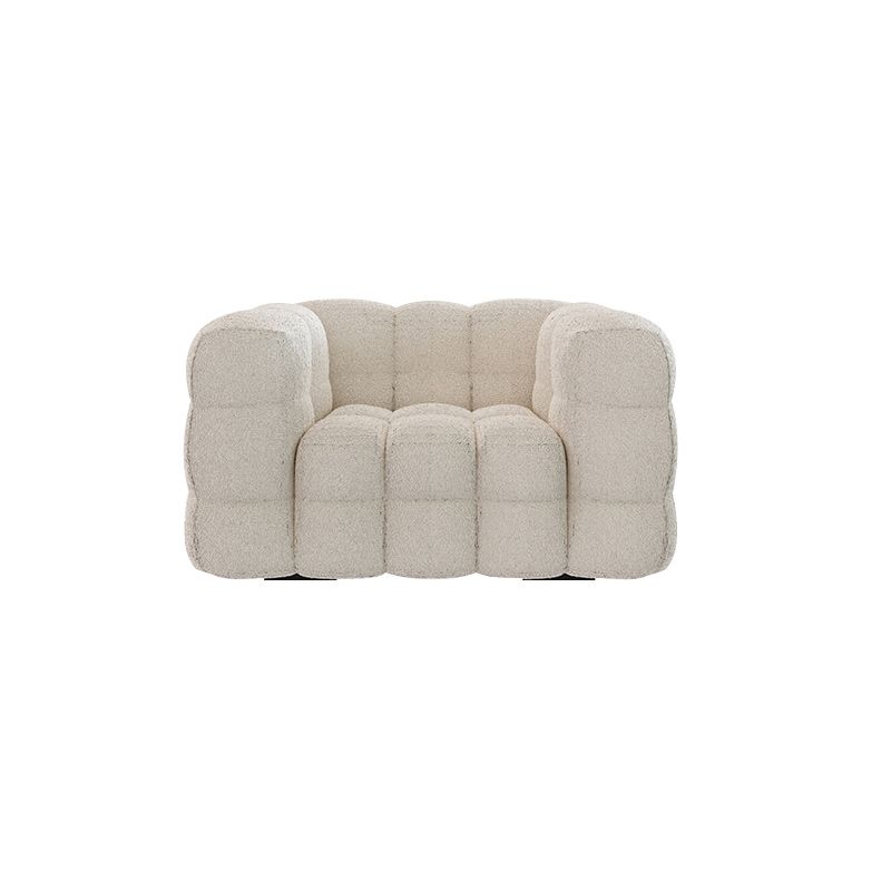 Fabric Modernism Biscuit Back Sofa 29.92" High Tuxedo Arm Sofa