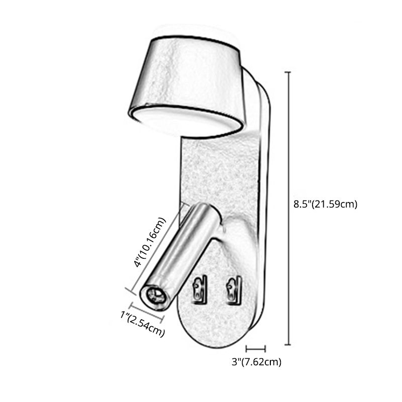 Modern Minimalist Style Shaded Sconce Light Fixtures Metal 2 Lights Wall Sconce for Bedroom