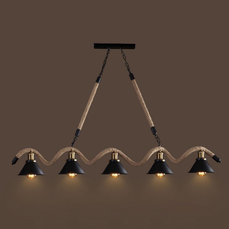 Industrial Geometric Island Pendant Lighting Metal Multiple-Light Island Lighting