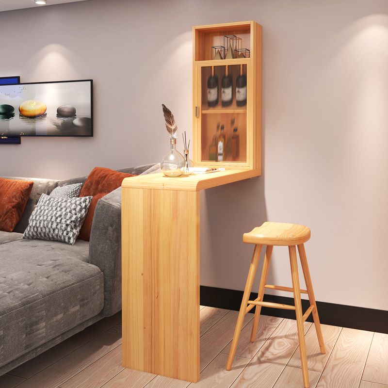 Modern Bar Dining Table Rectangle Bar Solid Wood Table in Natural