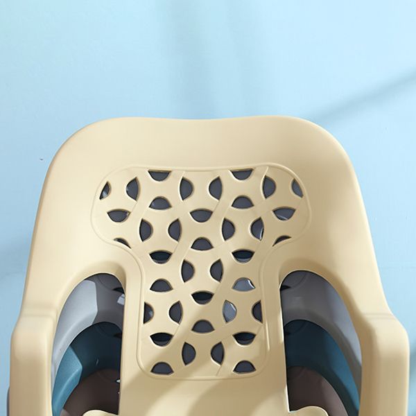 Chaise latérale de salle à manger de style moderne, chaise latérale de salle à manger à dossier ouvert en plastique avec bras