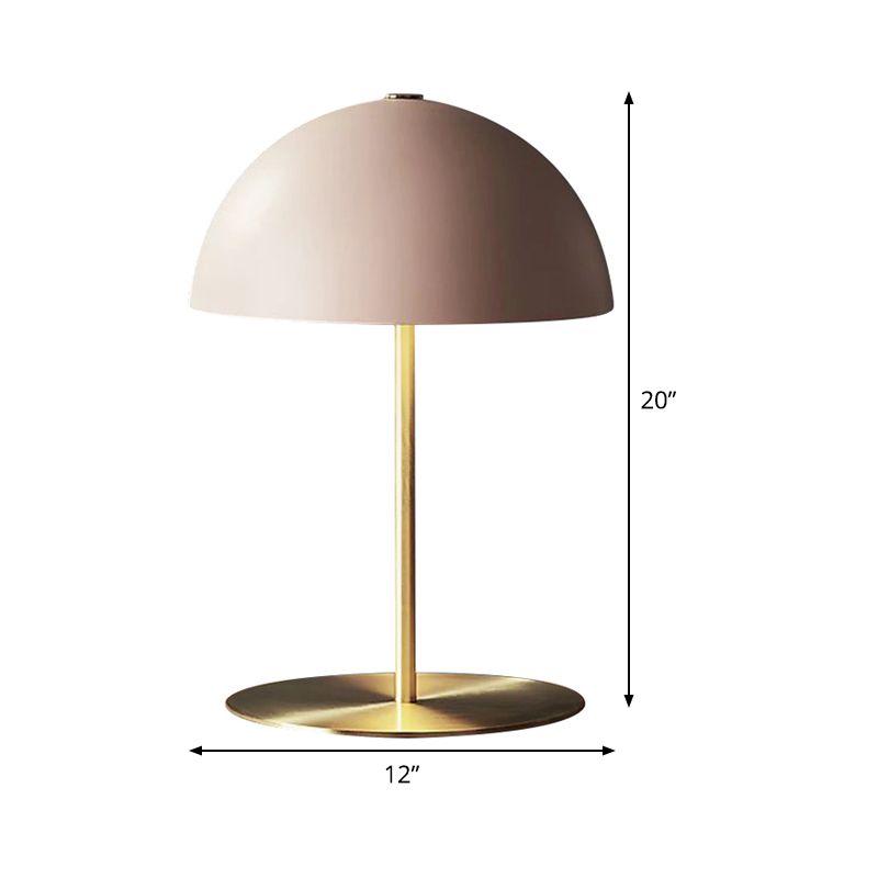 1 Kopfstudienaufgabenbeleuchtung Modernismus rosa Nachttischlampe mit Hemisphäre Metallschatten