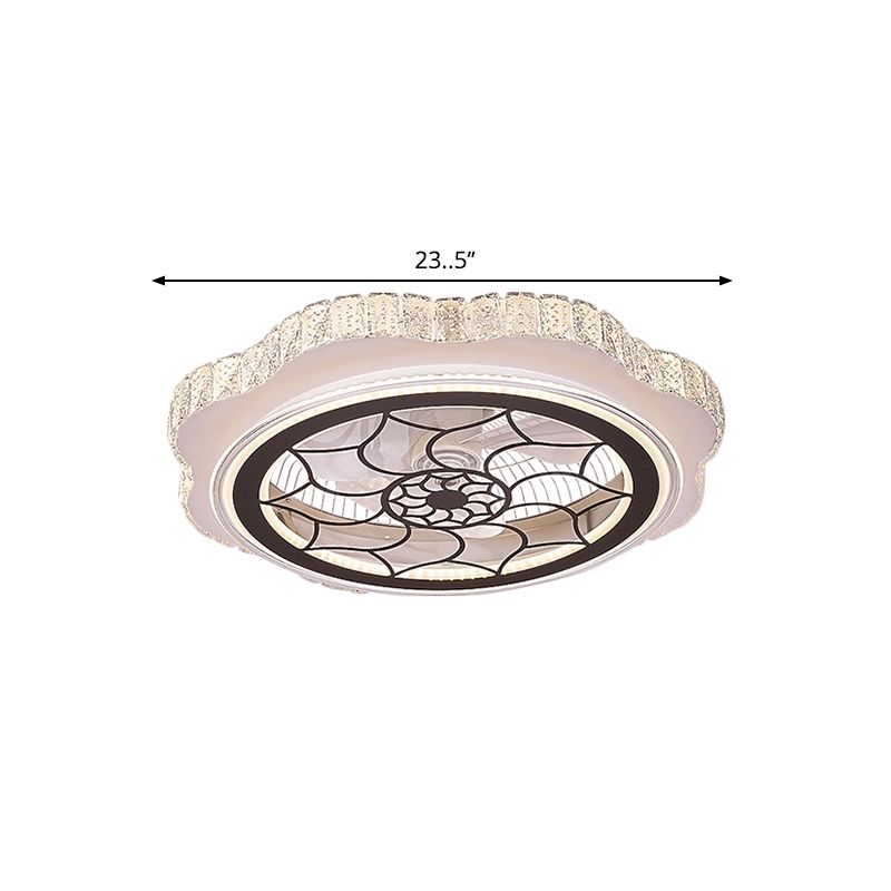 Sonnenblumen/Pflaumenblüten/Sternmuster Hanging Lüfter Licht moderne rechteckige Kristalle 23,5 "W LED White Semi-Flush Mount