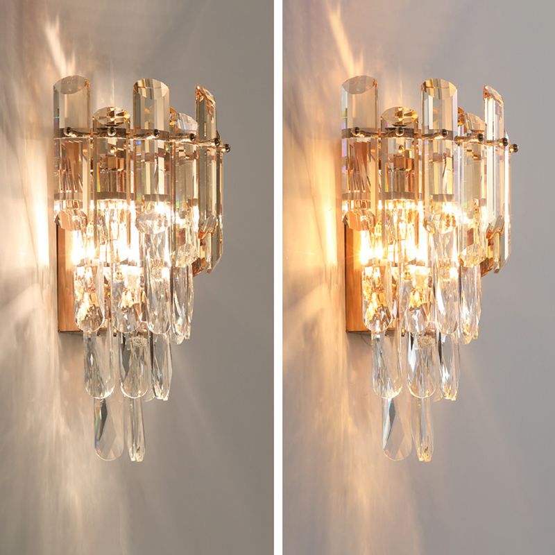 Crystal Geometric Wall Mount Lamp Simple 2 Lights Wall Mounted Light Fixture