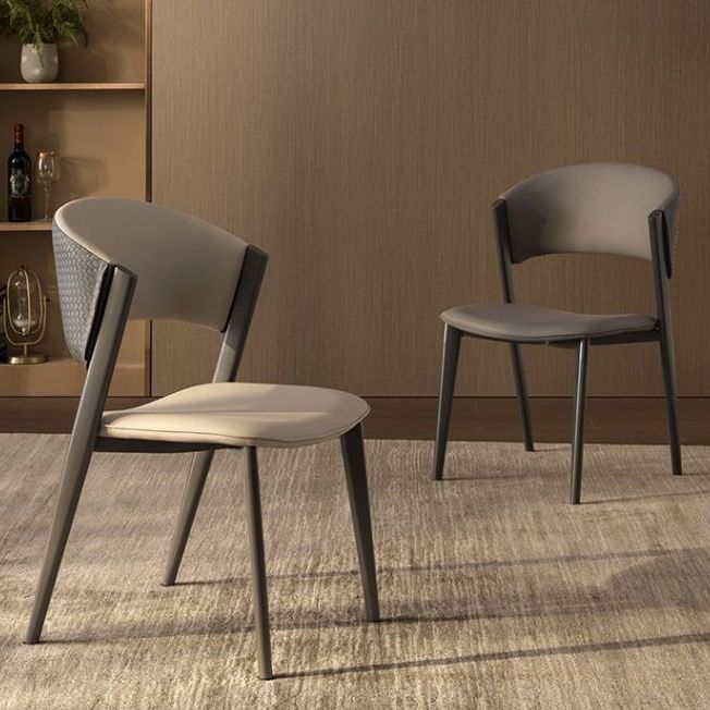 Modern Simple Side Chair Metal Frame Side Dining Chair for Living Room