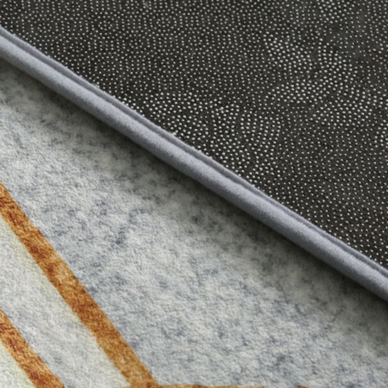 Tapis graphique en polyester moderne gris tapis de support sans glissement pour salon