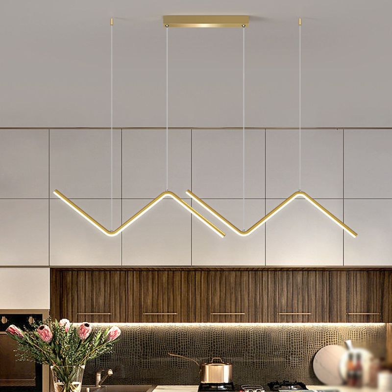 Golden/Black Ceiling Light Contemporary LED Kitchen Island Lighting for Foyer