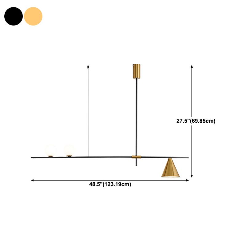 Black/Golden Kitchen Island Lighting  Metal Ceiling Light for Living Room