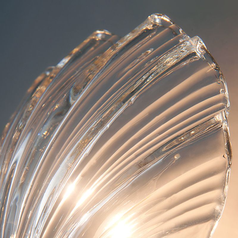 Nordic Style Wall Light Shell Shape Wall Lamp with Glass Shade for Bedroom