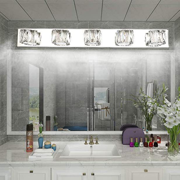3/4/5/6-Light Chrome Modern Bathroom Vanity Light LED Metal Bath Bar