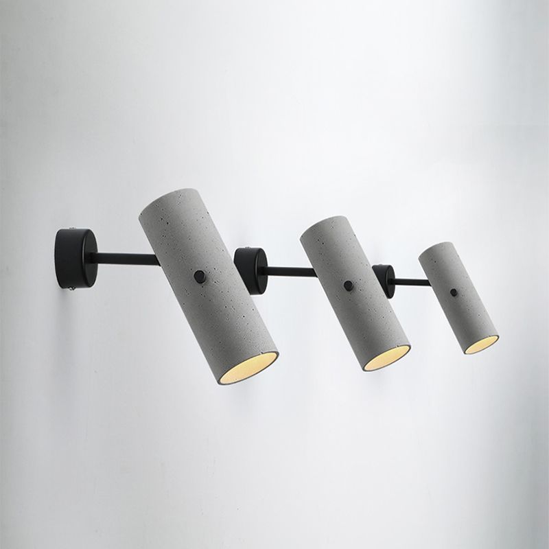 Lampada a parete cilindro lampada moderna a parete grigia a 1 luce con tonalità di cemento