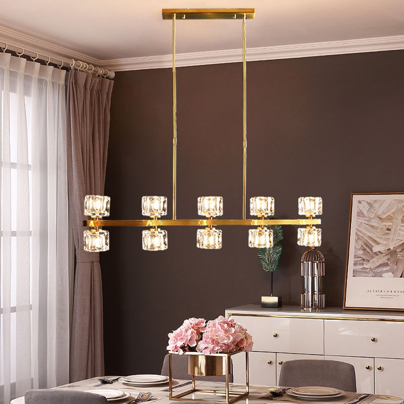 Multi Lights Island Lighting Modern Crystal Island Chandelier Lights For Living Room