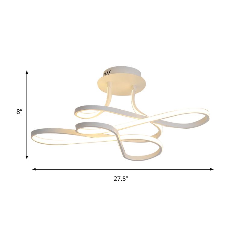 Salon chaos rincer moderniste LED noir / blanc / or acrylique ombré plafond montage luminaire, lumière blanche