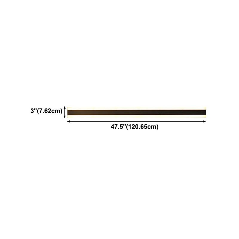 Linear Shape Metal Wall Mount Lighting Modern 1-Light Wall Mounted Light Fixture in Black