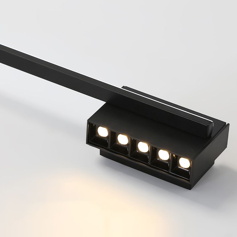 Linear Shape Metal Vanity Lamp Modern Style 2 Lights Vanity Light Fixture in Black