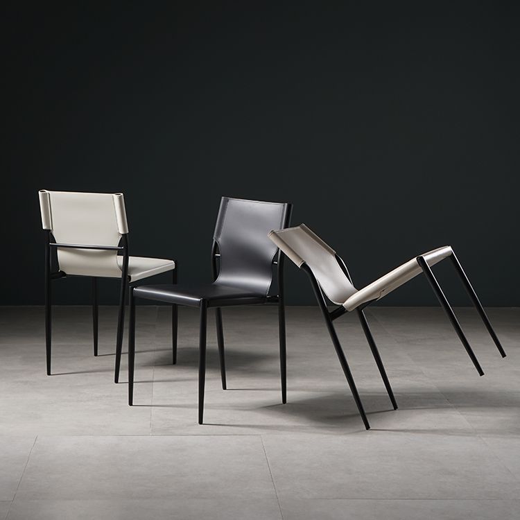 Silla de estilo moderno, sillas sin brazos con patas de metal para cocina