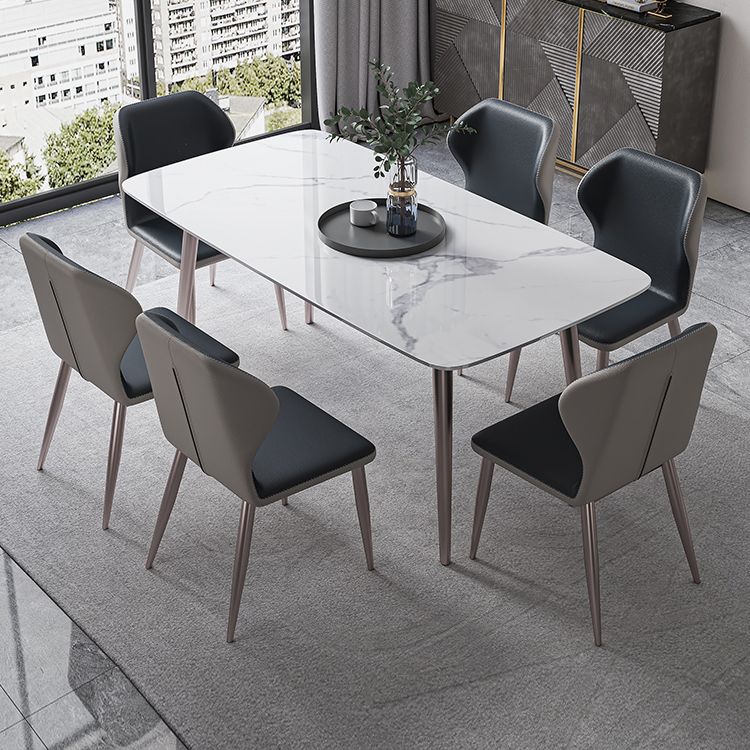 Modern Rectangle Sintered Stone Dining Table Set 1/4/5/7 Pieces Dining Set